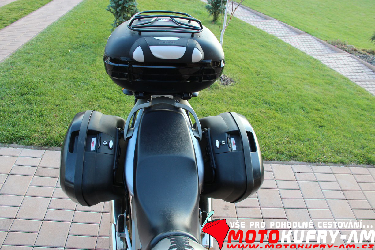 YAMAHA TDM900-KUFRY V35NT,E55NT+OPĚRKA E111+NOSIČ NA VÍKO E96,PADACÍ RÁM KN34,HLAVNÍ STOJAN SW-MOTECH 