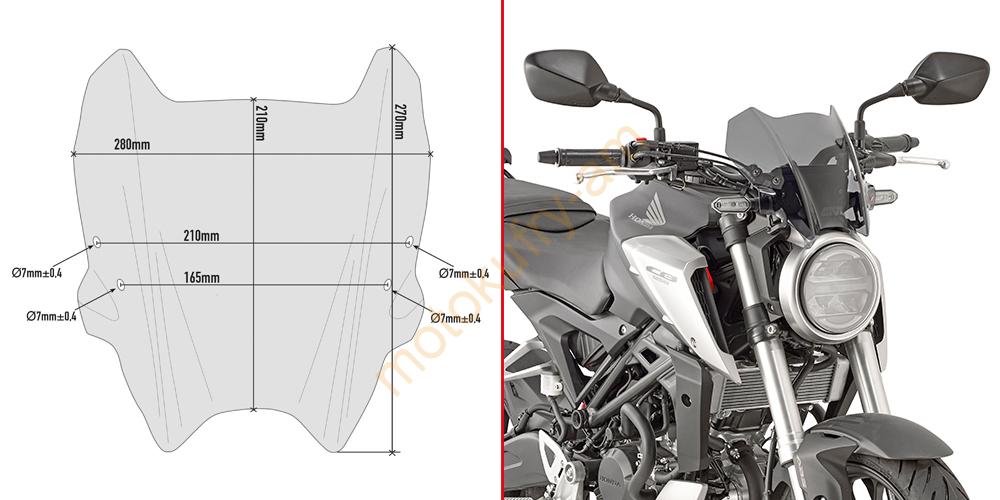 Honda CB 1000 R 2008>2010 plexi Puig 4673F