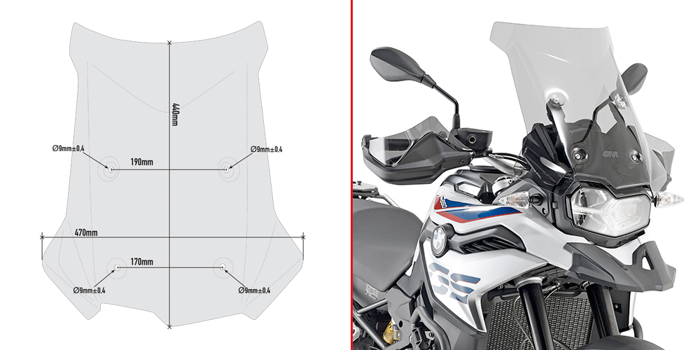 BMW F850GS 18-23 plexi Givi D5127S