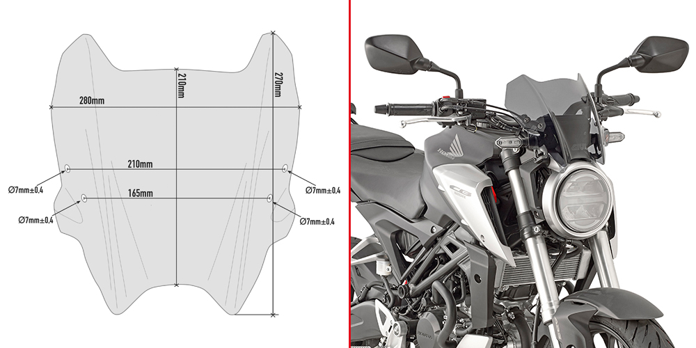 Honda CB125/300R 18-24 plexi kouřové Givi A1164