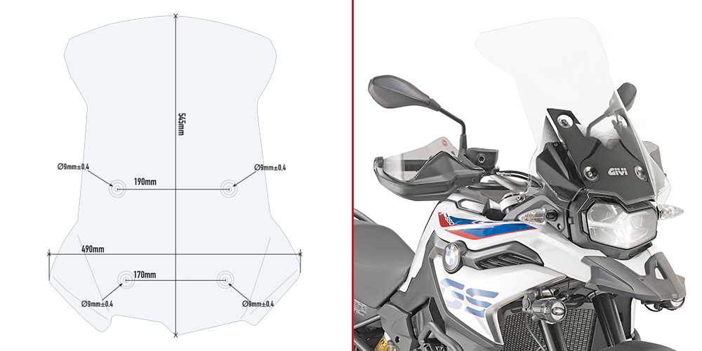 BMW F850GS 18-22 plexi Givi D5127ST