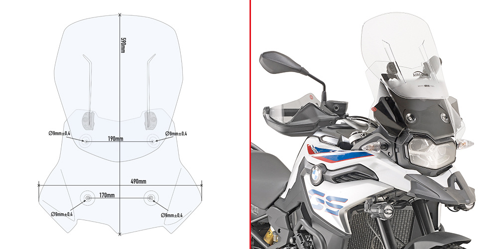 BMW F850GS 18-23 plexi Kappa KAF5127