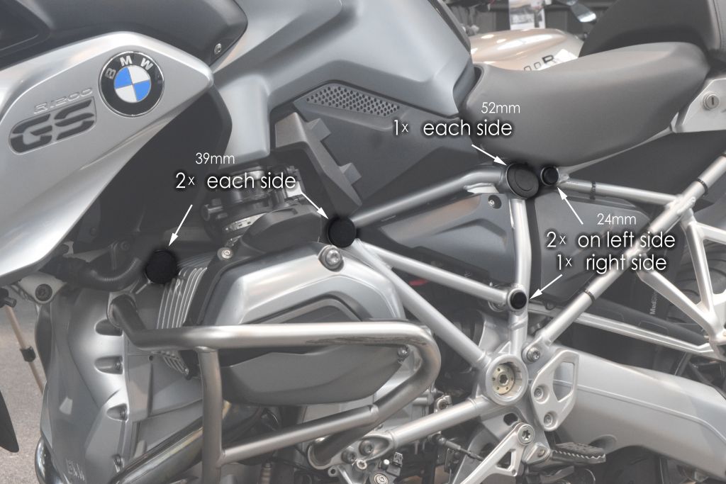 BMW R1200GS LC 13- záslepky rámu 089400
