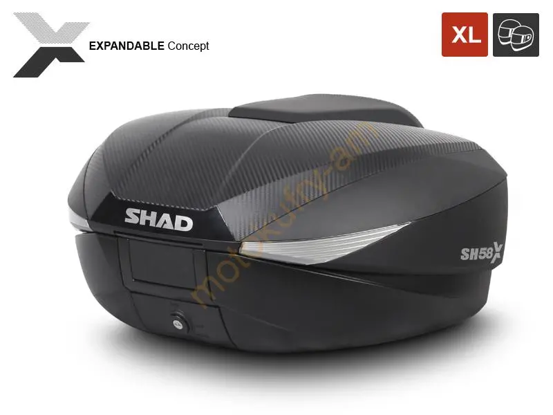 SHAD SH58X Karbon Motokufr s plotnou 58L
