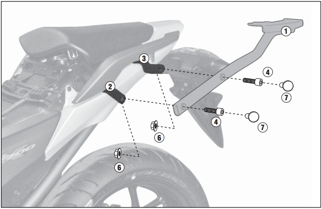 Honda NC700X/S/750X/S -15 montážní sada TopCase KZ1111