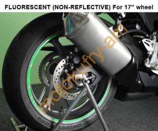 Keiti WS800FG proužky na kola zelené fluorescenční17"