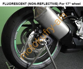 Keiti WS820FG proužky na kola zelené fluorescenční 17"