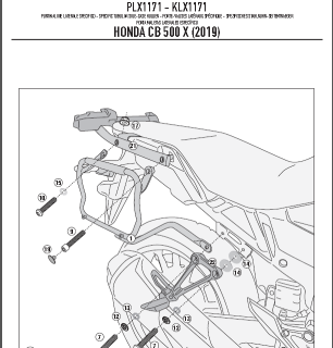 Honda CB500X 19-23/NX500 24 boční nosiče kufrů KLX1171