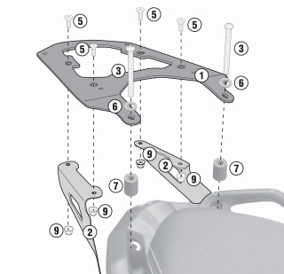 BMW C 650 Sport 16-20 montážní sada topcase KR5121